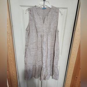 Womens Sleeveless Beige Dress